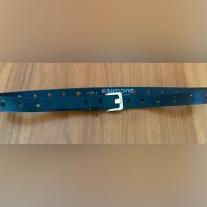 Simons Black Leather Belt with Gold-Tone Buckle, NWOT